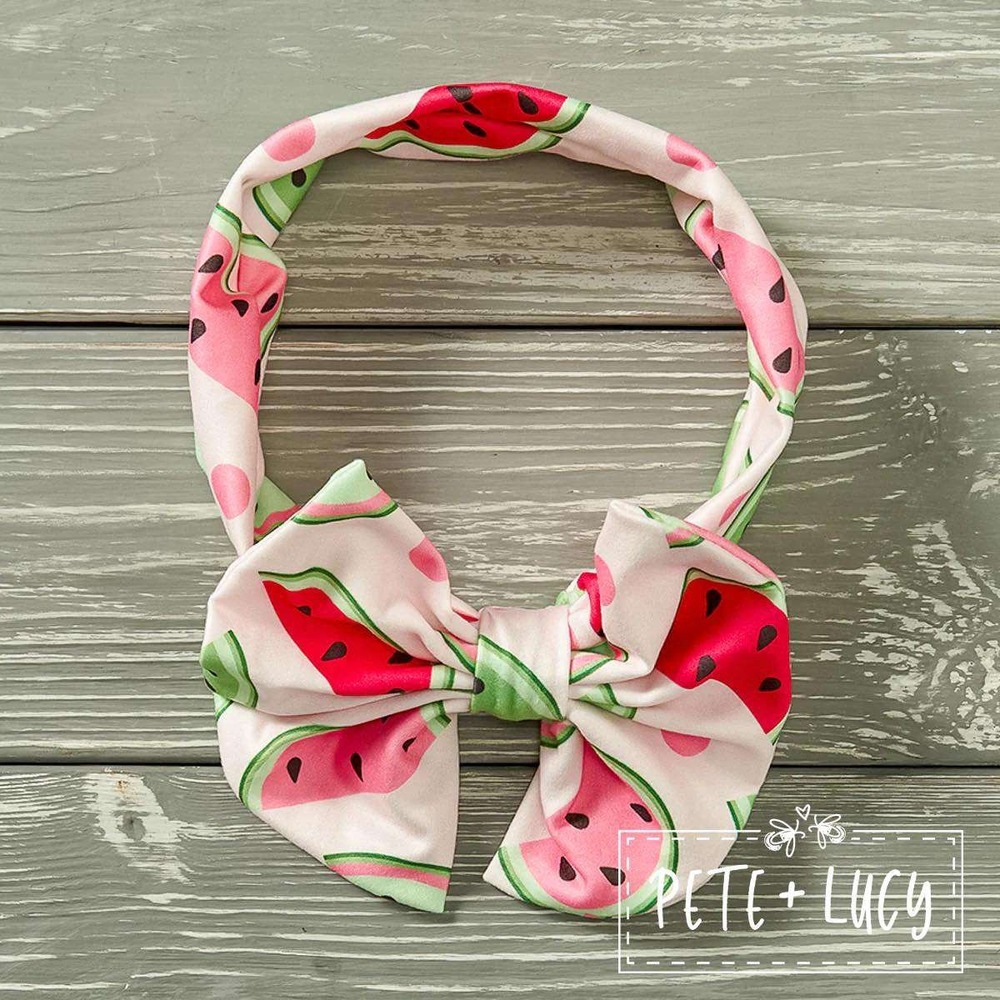 Pete + Lucy Baby Toddler Watermelon‎ Headband Girl Bow Cute Summer NWT